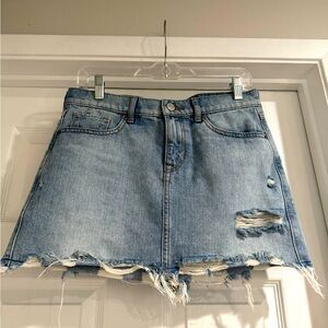 Distressed Denim Mini Skirt 💕